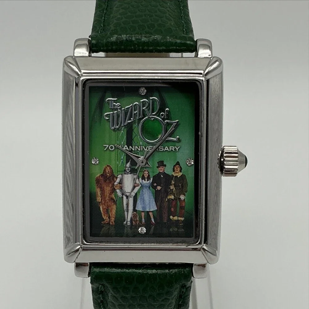 Wizard Of Oz 70th Anniversary Womens Watch 28mm Green Dial Leather New Battery